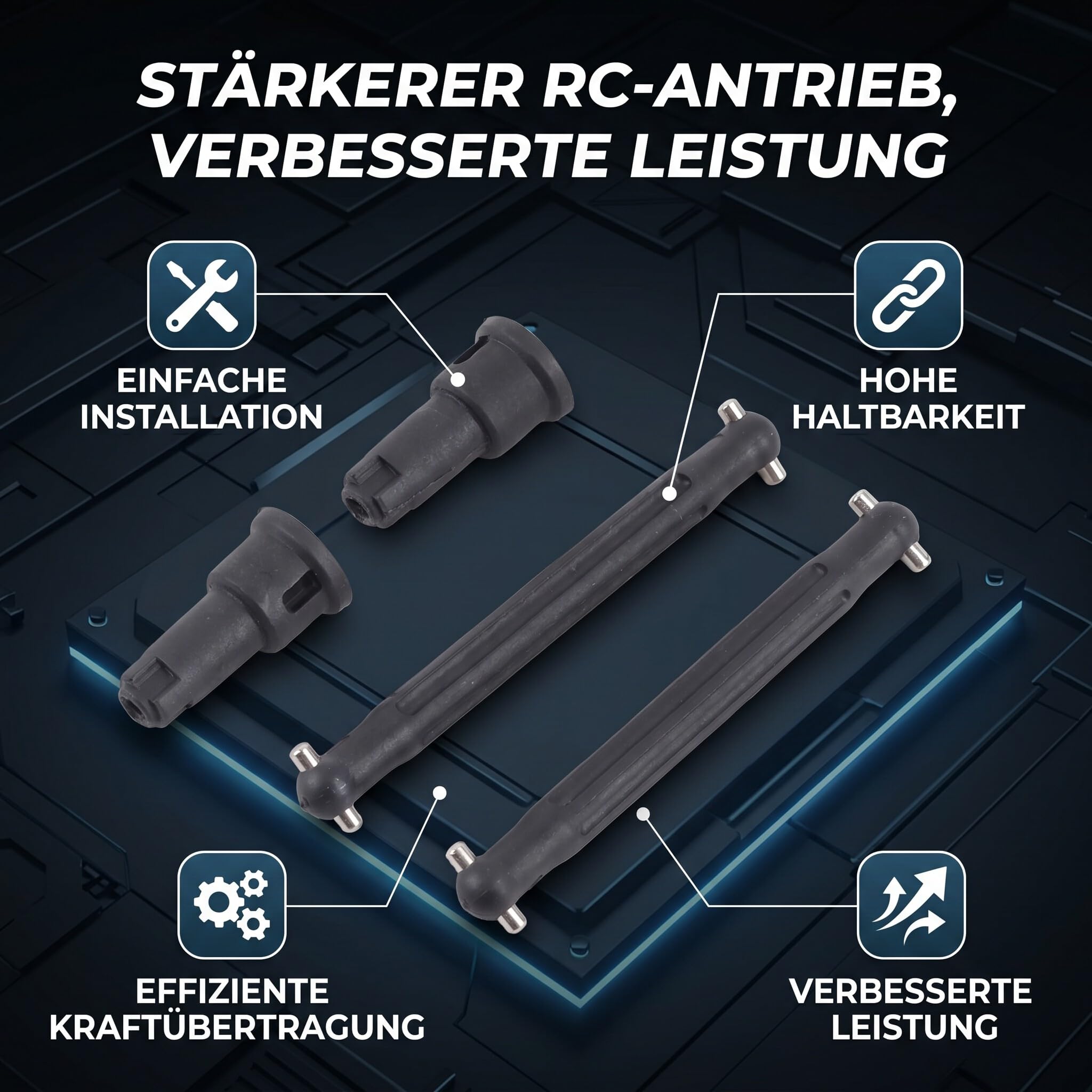 Arbre de Transmission CVD en Acier pour SCY 16101 16102 16103 16201 1/16 RC Car, Kit de Mise à Niveau Dogbone Arrière Haute Résistance -