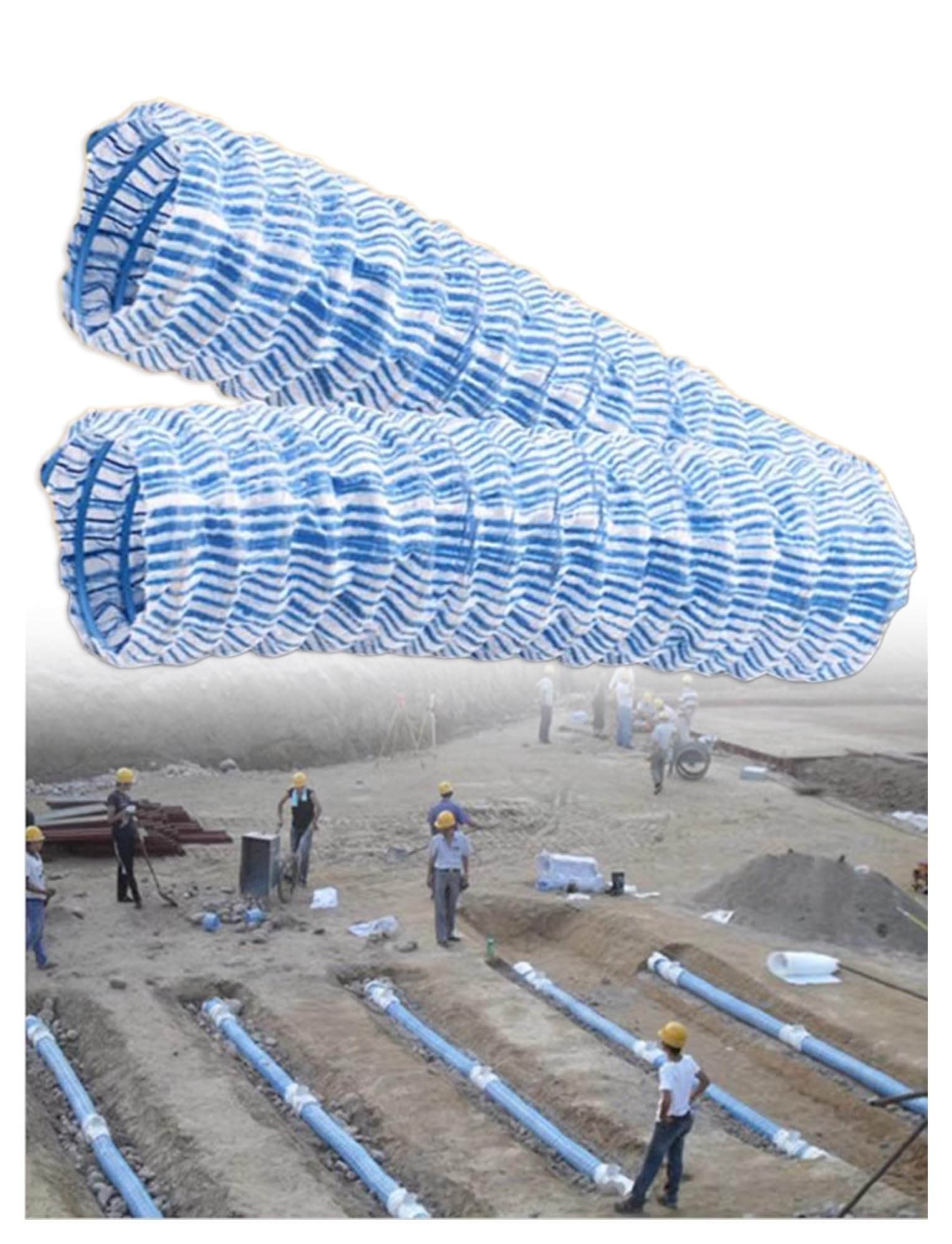 Corrugated Perforated French Drain Pipe, 6 Inch Underground French Drain Pipe for Rainwater Infiltration Expandable 100-2000cm((65.6ft) 2000cm)
