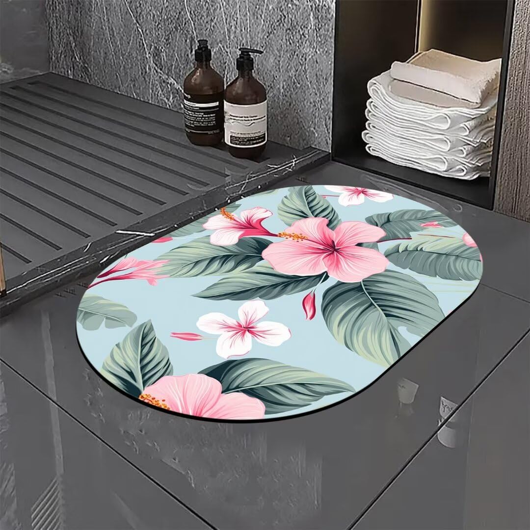 Tapis bain tropical en diatomite pour stopper l'humidité et les glissades