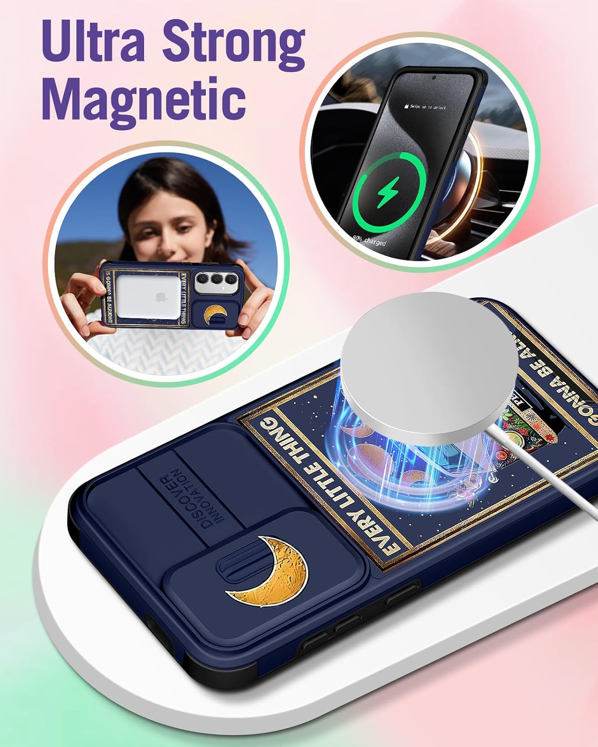 Funermei for Samsung Galaxy S25/24 Plus Case with Magnetic Ring Stand