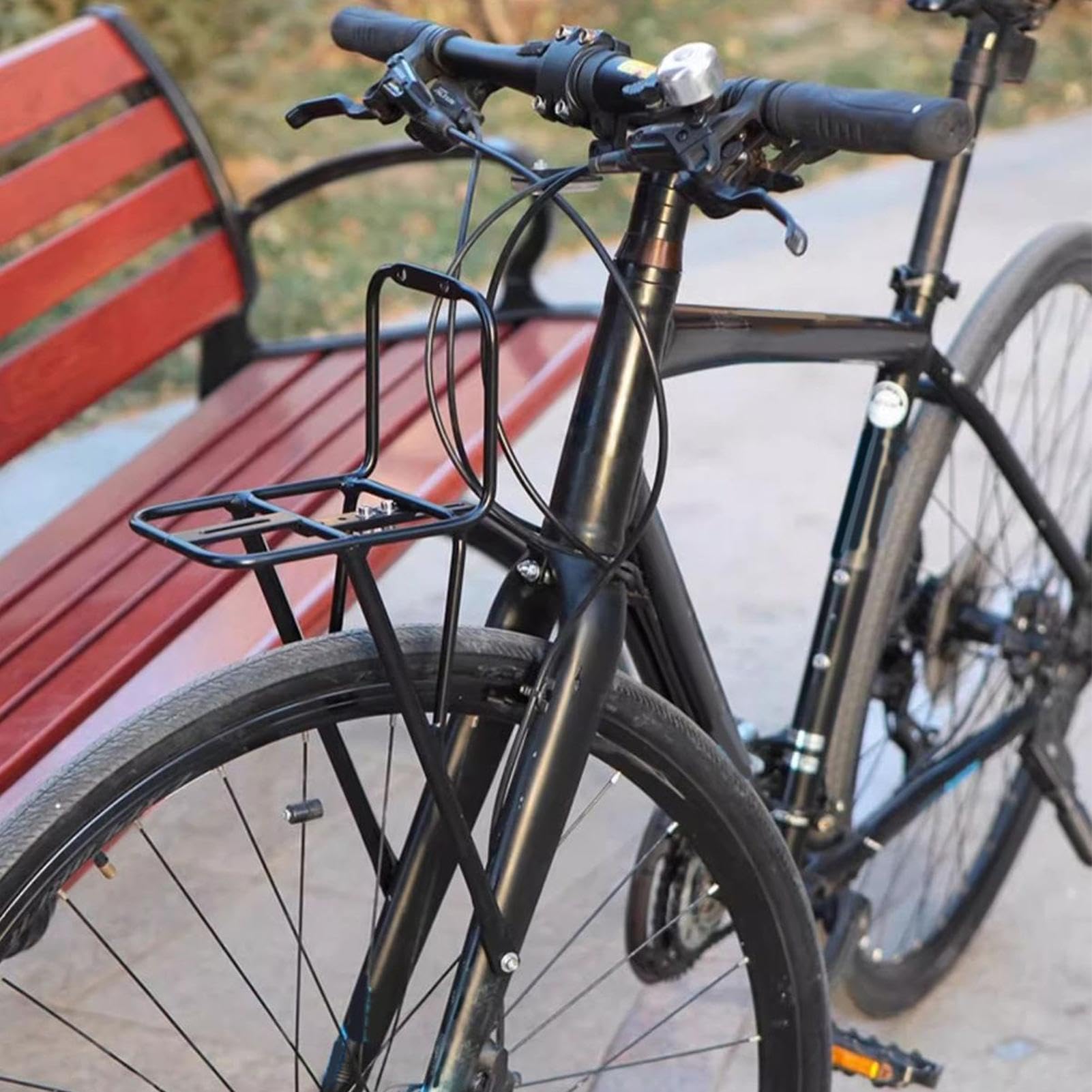 Portapacchi Anteriore Bici Supporto Cestino Borsa Portapacchi | Portapacchi Bici Da Carico per Pendolarismo Quotidiano, Viaggi a Lunga Distanza, Mountain Bike, Ciclismo su Sterrato Cruiser