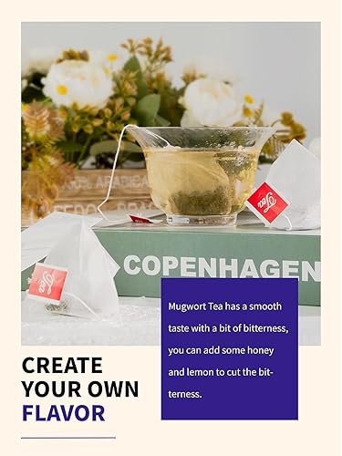 Miniatura 2 de TeeLux Bolsas de té de artemisa, hojas naturales de artemisa, sin cafeína, té de hierbas secas de artemisa, 40 bolsas de té