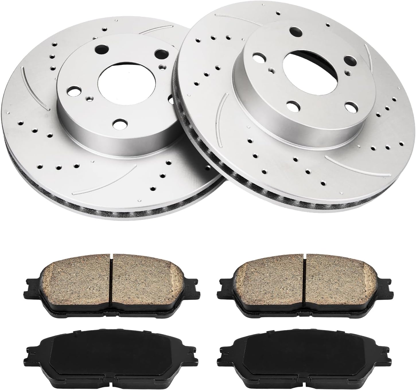 KAC Front Brake Kit,Drilled and Slotted Brake Rotors