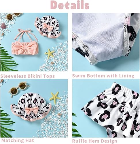Miniatura 9 de Aalizzwell Traje de baño bikini de 2 piezas con sombrero para bebé niña