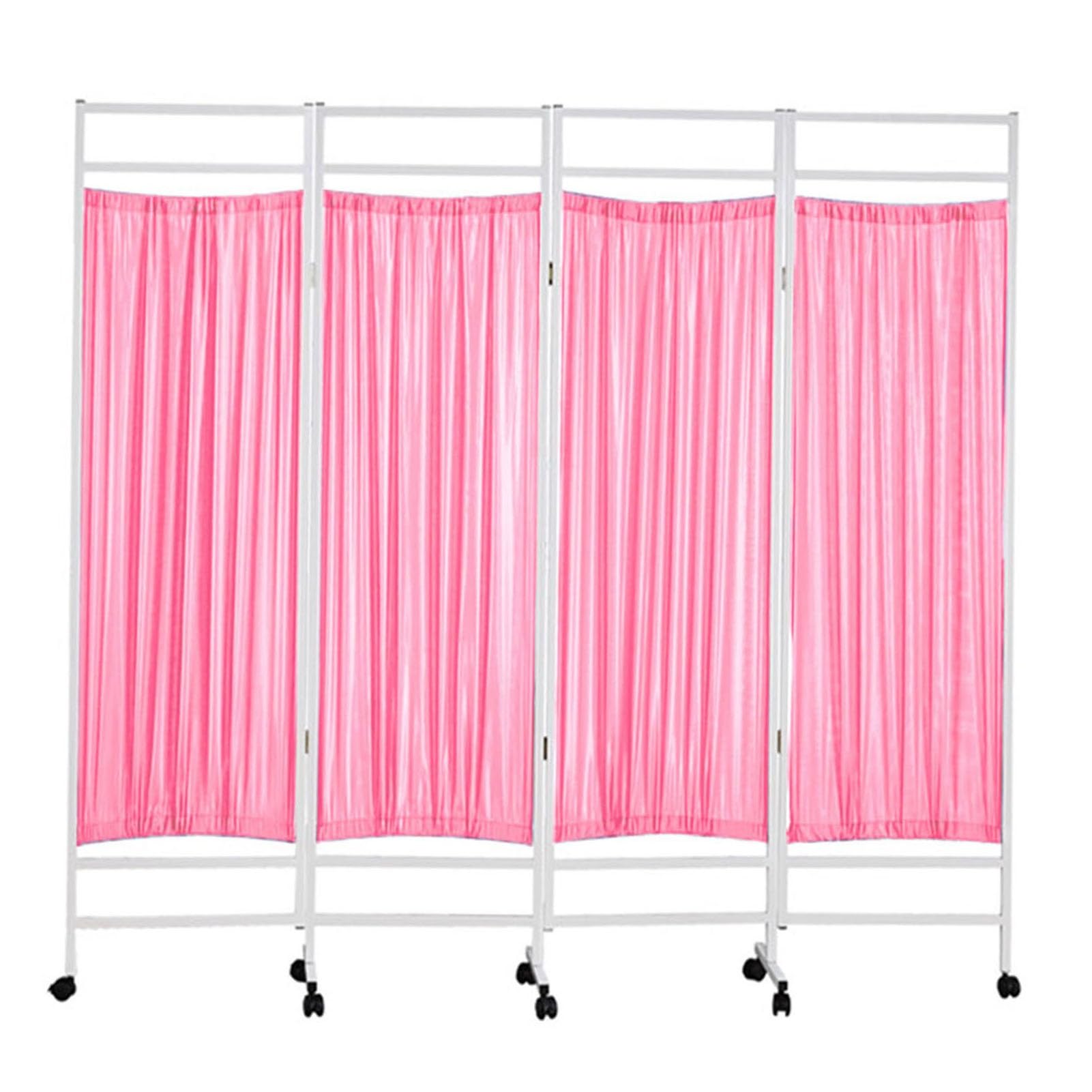 Paravent médical à roulettes pour salle d'urgence et spa rose