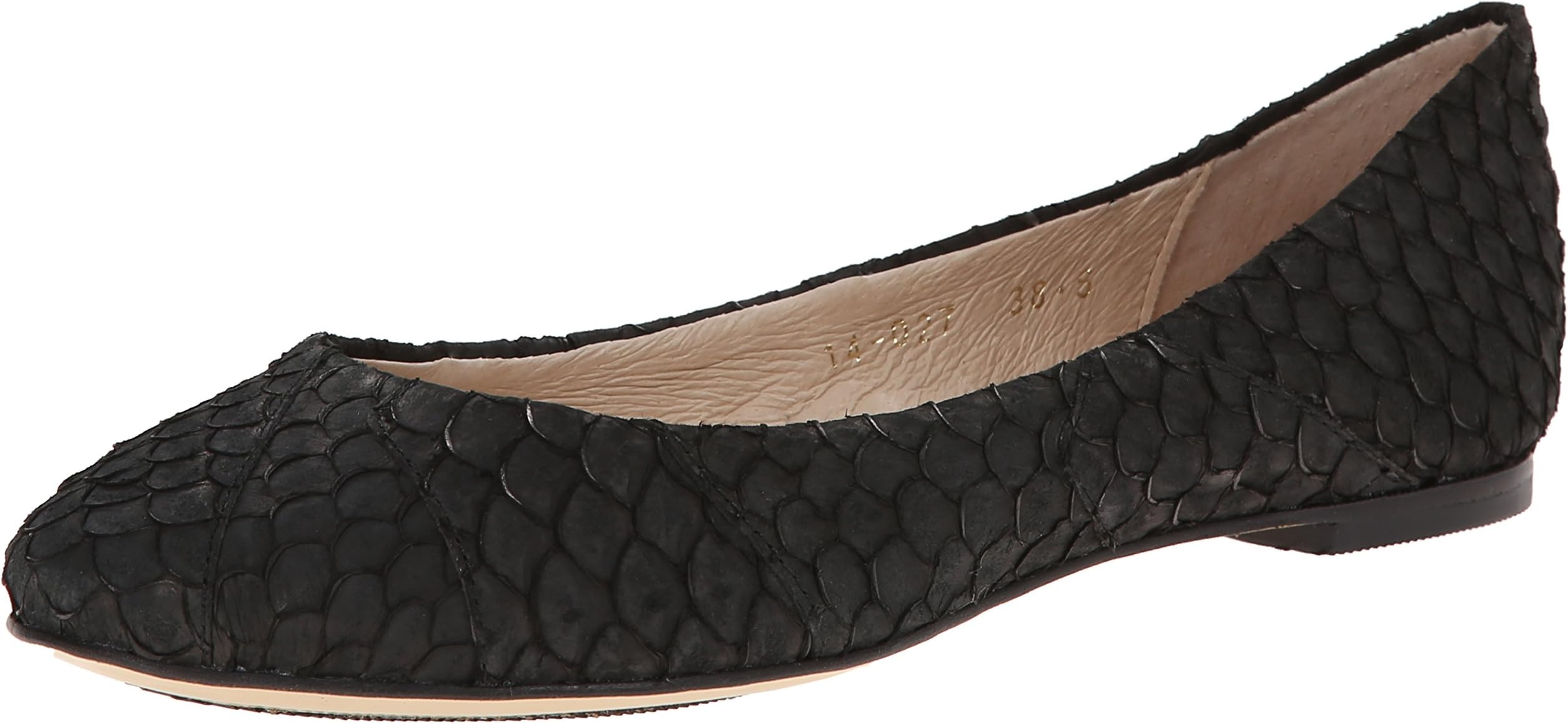 ALL BLACK Women's Single Fish 3 Ballet Flat