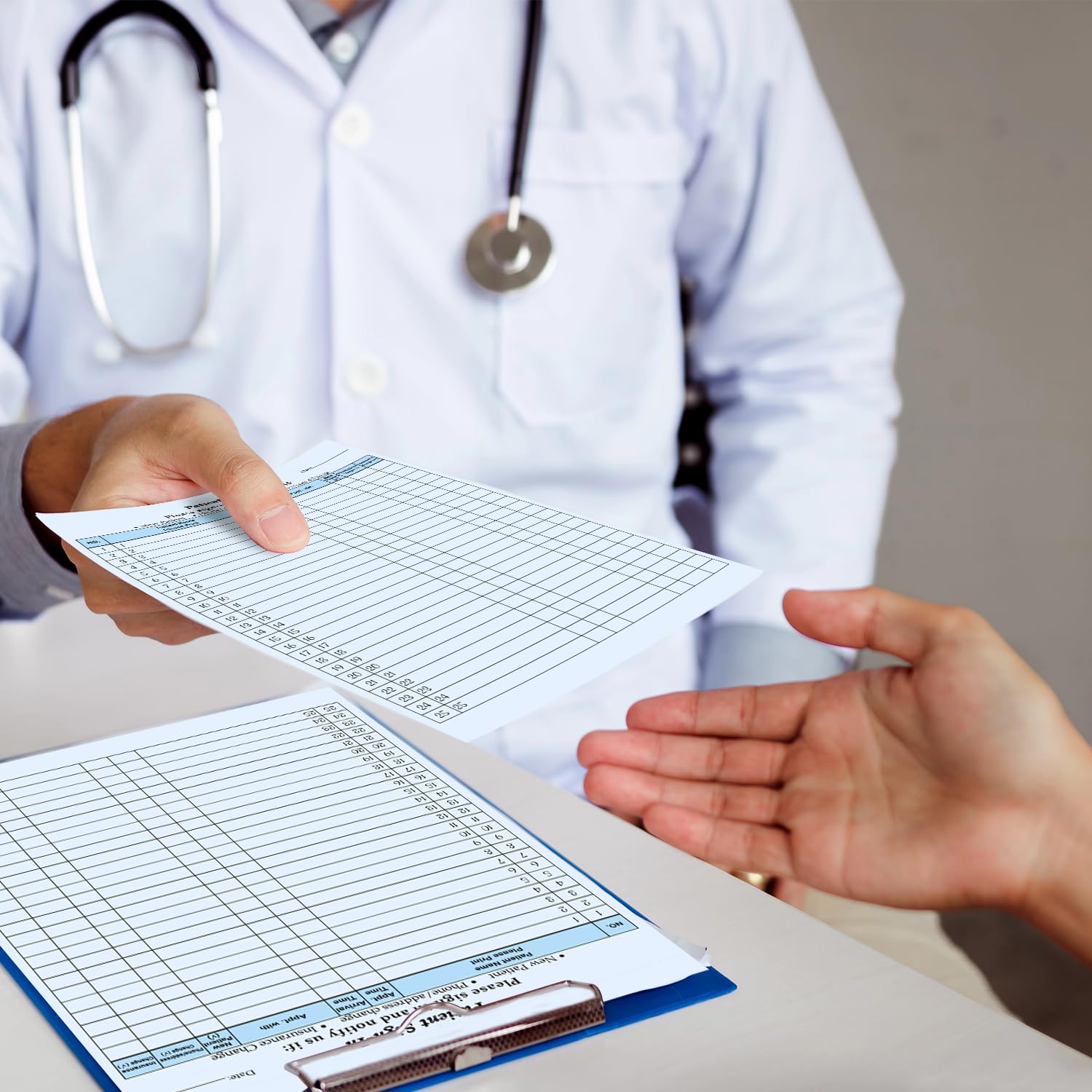 250 fogli di accesso per pazienti, conformi HIPAA, etichette adesive staccabili, senza carbone, 3 moduli per la privacy in ambulatori medici e dentistici