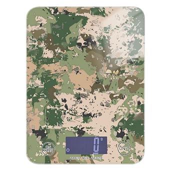 Camouflage Army Green Easy Clean mini Scale for Food 11lb/0.18oz, 5kg/5g Kitchen Scale Digital with 4 Unit for Baking Weight Loss Baking bascula para pesar alimentos