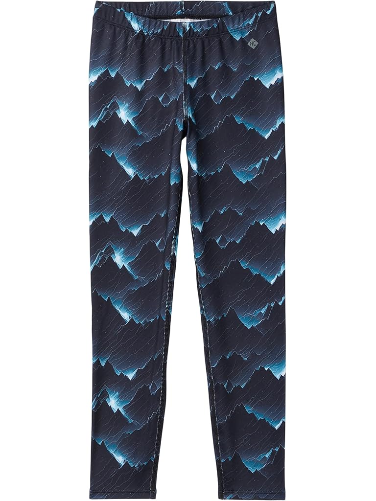 Navy Hot Chillys Micro-Elite Chamois Print Tights (Little Kids/Big Kids)