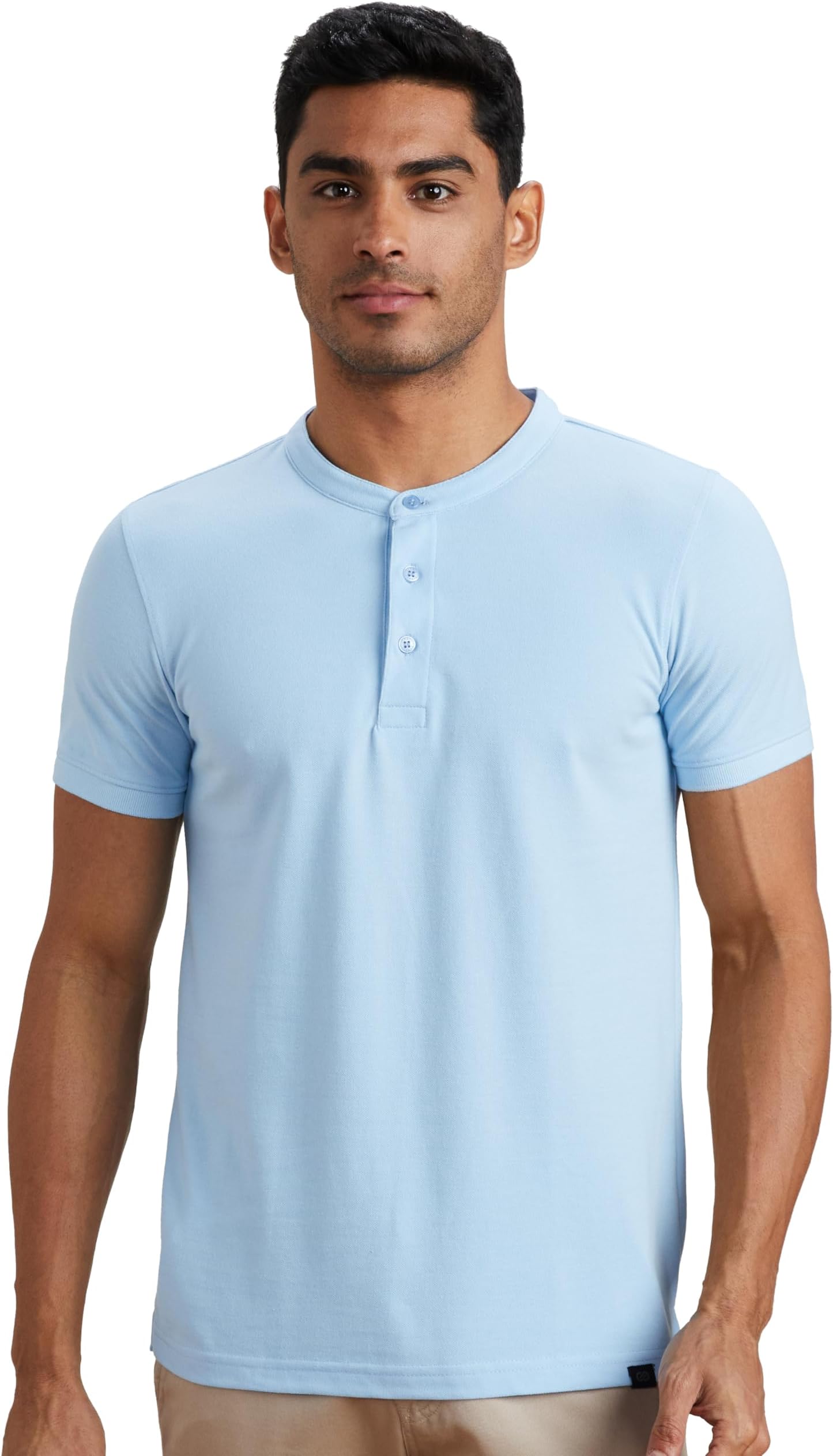 Men's Cotton Rich Polo T Shirt | Mandarin Collar Tshirts | Half Sleeves | Plain - Regular Fit (Available in Plus Sizes)