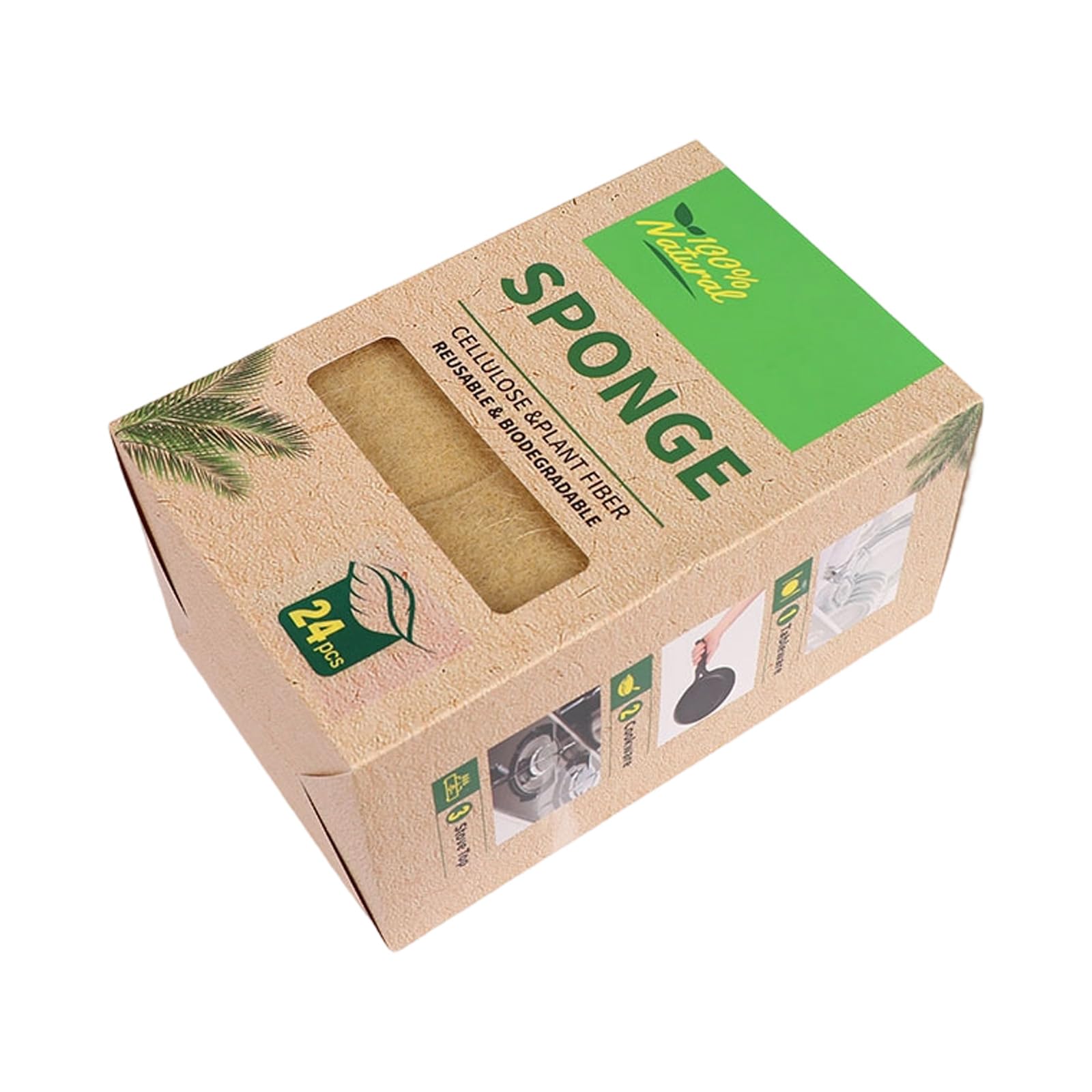 APGLSXY 12Pcs / 24pcs Effective Sisal Scouring Pad Sponge Scrubbers for Scrubbing Greases and Grime Off Household Kitchen Use Sisal Sponge Cleaner