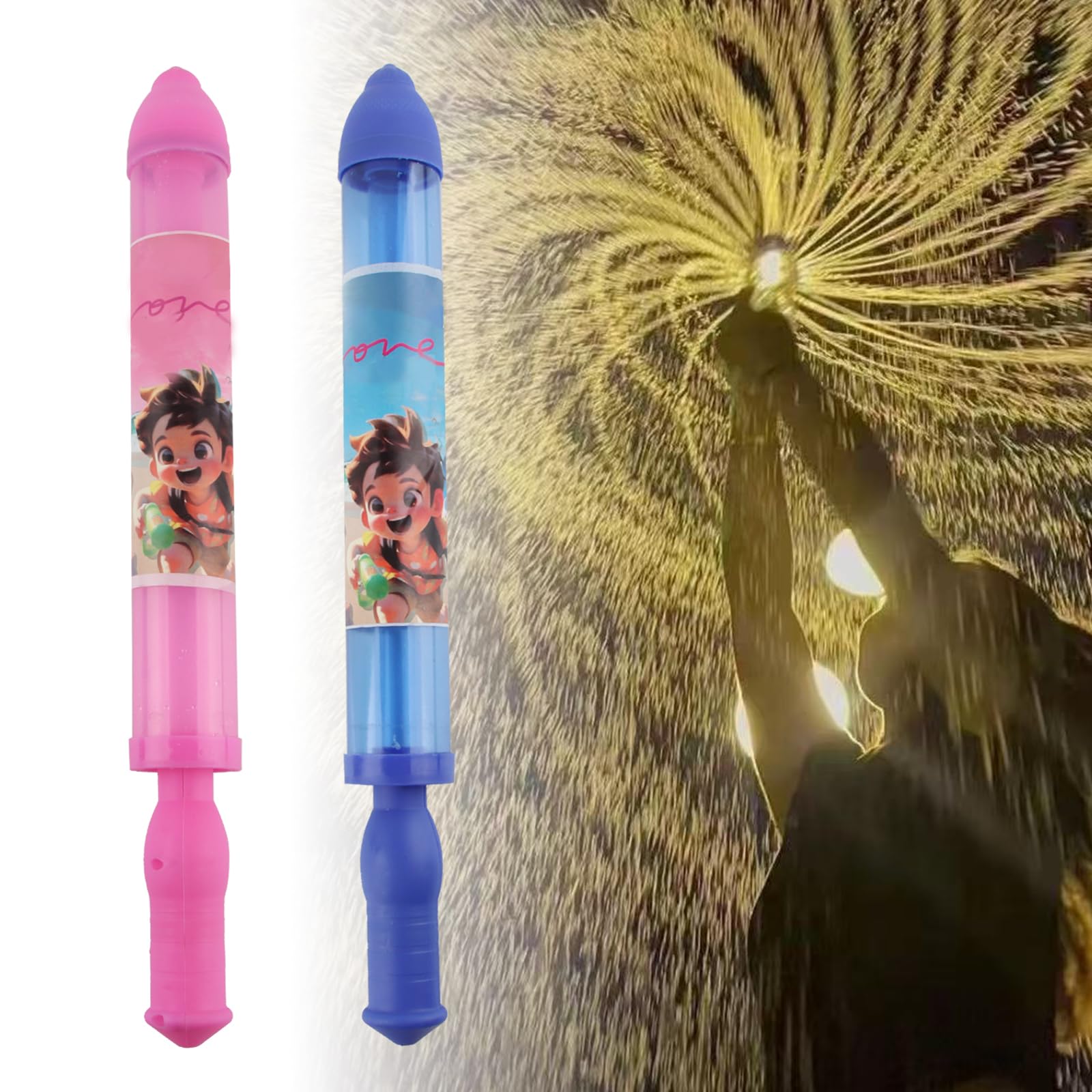 Pistola Ad Acqua A Forma Di Fuochi D'Artificio - Set Da 4 Pezzi - Giocattolo Per Piscina, Spiaggia E Feste Estive - Effetto Tenda D'Acqua Per Battaglie E Foto Divertenti