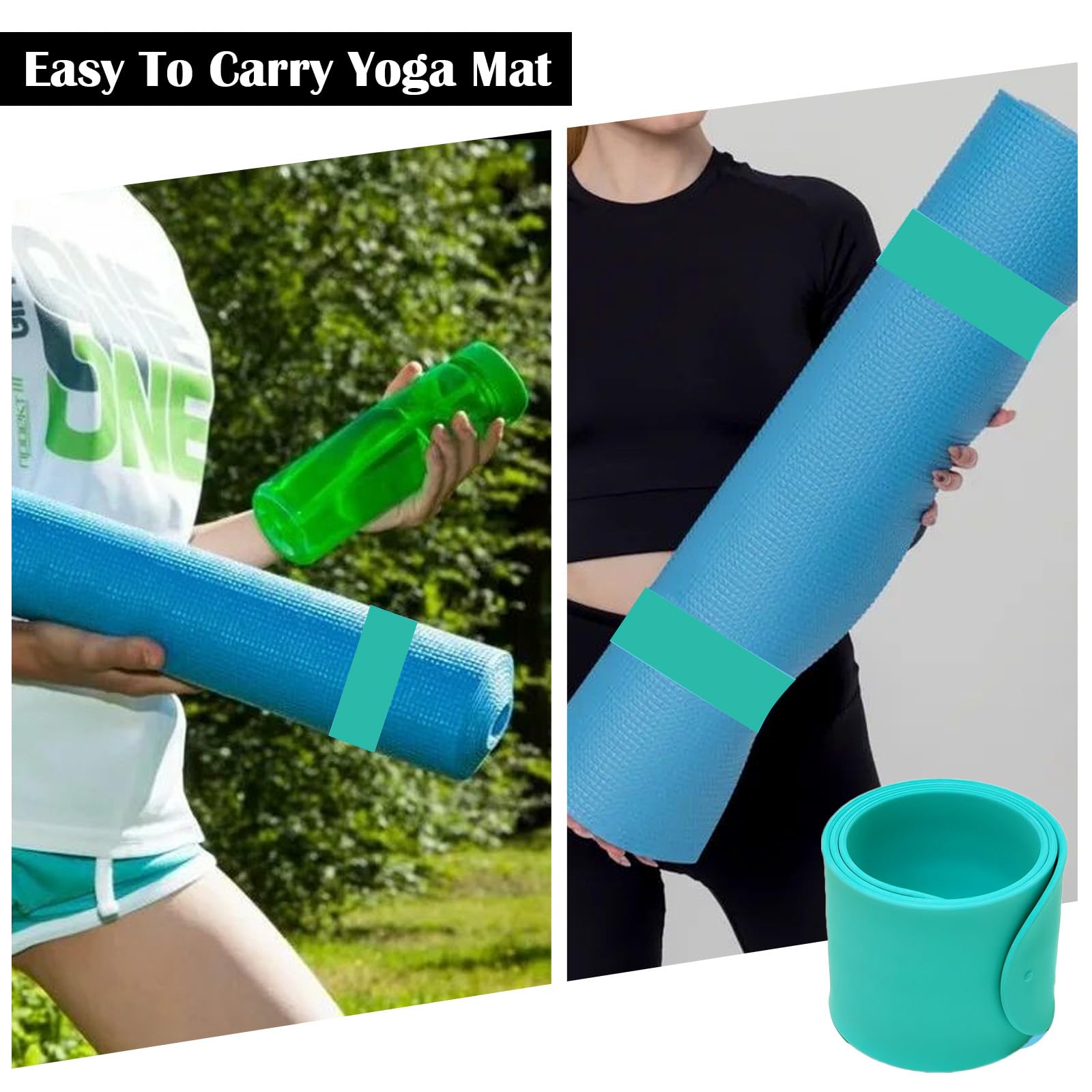 Risipu Yogamatten-Gurt-Schlagband, ein Druckknopf hält die Trainingsmatte fest gerollt und sicher, geeignet für die Aufbewahrung von Workout-Pilatesmatten