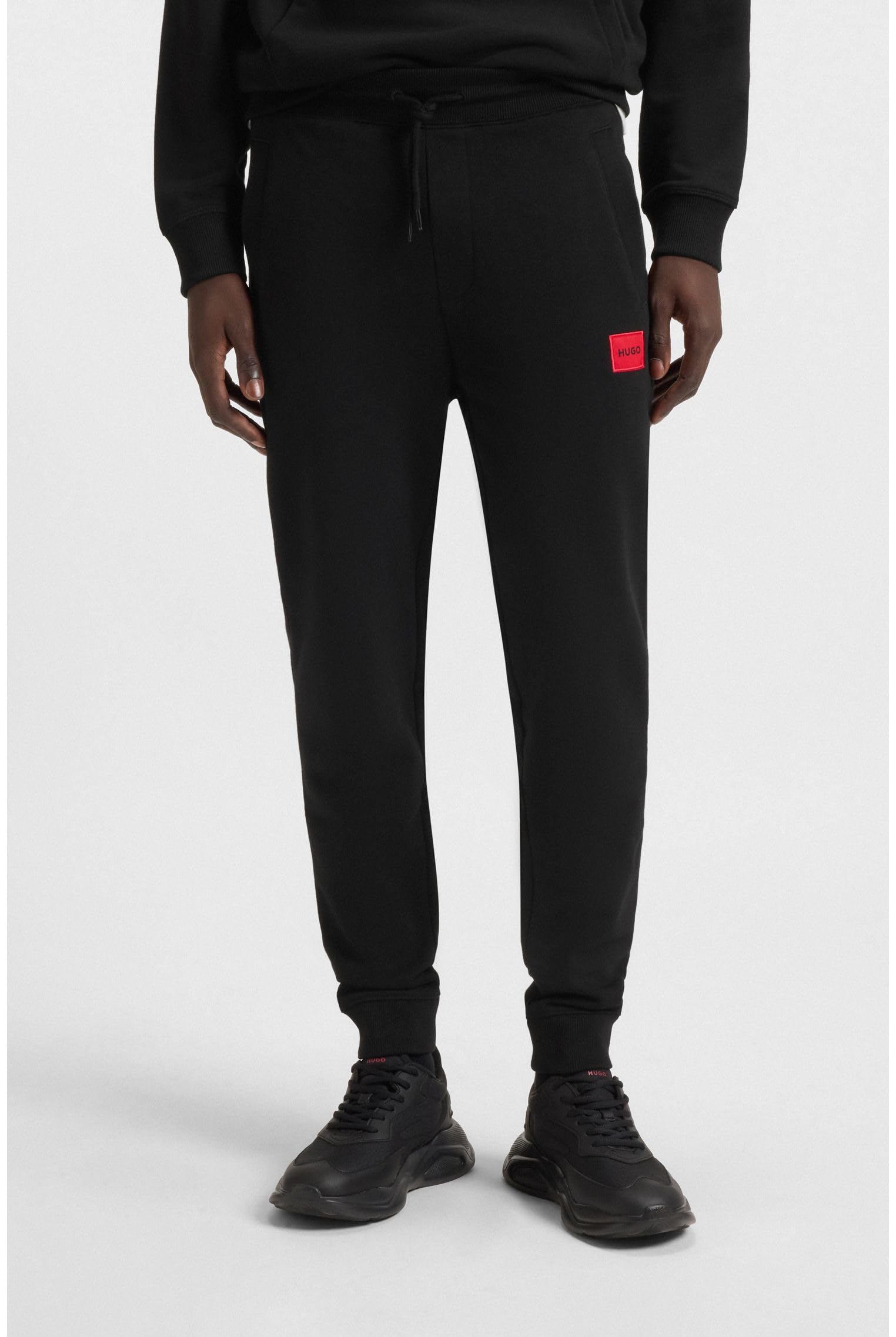 HUGO Regular Fit Square Logo Jersey Drawstring Joggers - Pantalones Deportivos Hombre