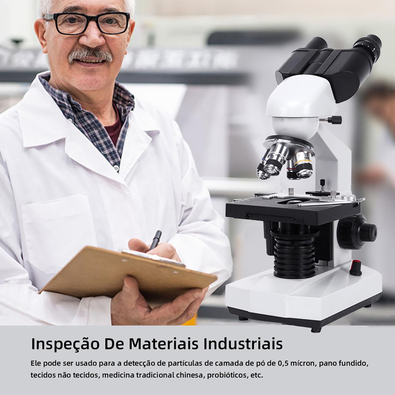 Microscopio binoculare Composto 30000x-70000x con Set di vetrini per microscopio e Adattatore per Telefono - Ideale per la Scuola, Il Laboratorio e l'istruzione Domestica,50000X