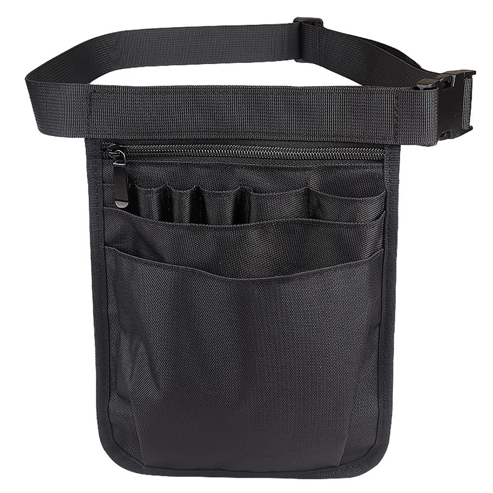 Tiardey Black Utility Waist Tool Organiser,Multi Compartment Medical Gear Pocket Belt Pouch For Stethoscopes,Bandage Scissors And Other Supplies
