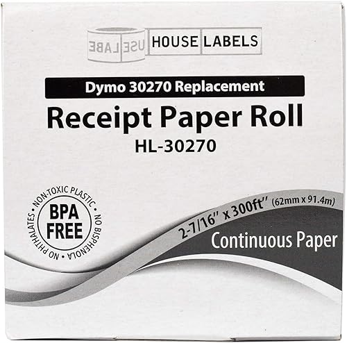 Miniatura 6 de HOUSELABELS DYMO 30270 - Papel de recibo continuo compatible (2-716 pulgadas x 300 pies) compatible con impresoras Rollo, DYMO LW, 12 rollos