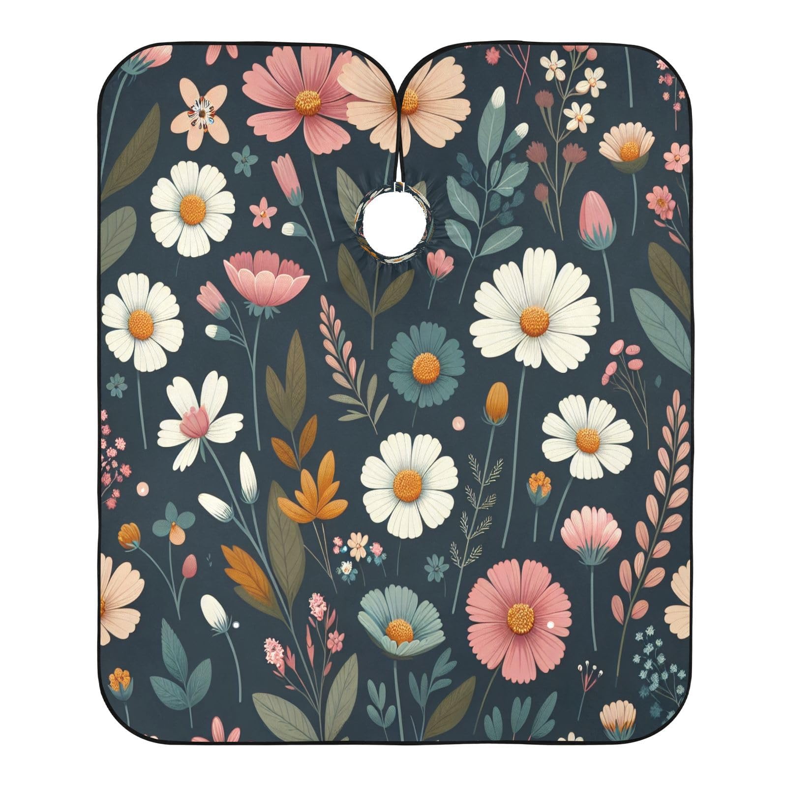 Kigai Daisy Flowers Hair Cutting Cape for Men & Women Waterproof Barber Cape Professional Hairdressing Salon Styling Apron with Adjustable Closure Snap