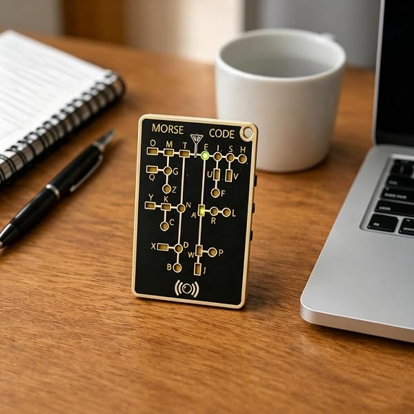Morse Code Trainer Card Pro, trainer interattivo per il codice Morse con decodifica in tempo reale, design professionale in stile PCB con segnalazione LED e modalità audio, dispositivo (1 PC) - 5