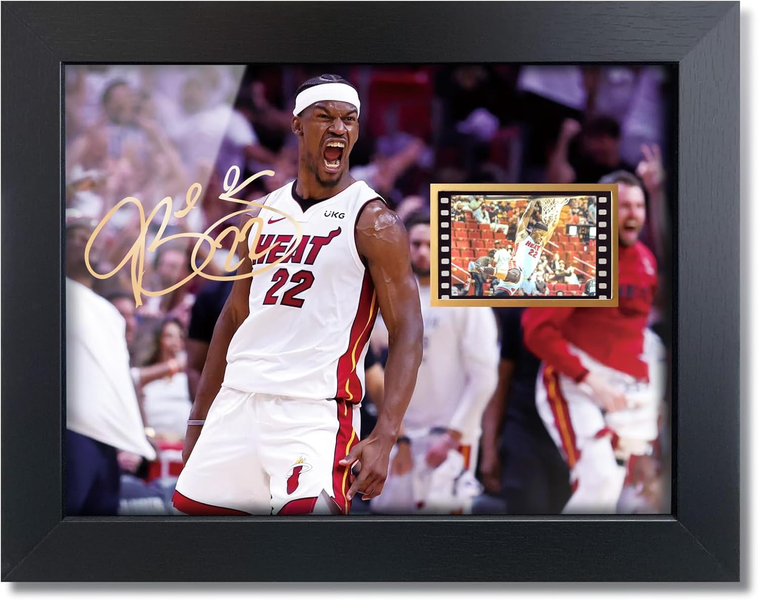 sufenvera Print Signed Jimmy Butler Framed Photo with Mini Film Display,Basketball Fans Poster,Great Gifts for Birthday Christmas 8x6 Inches