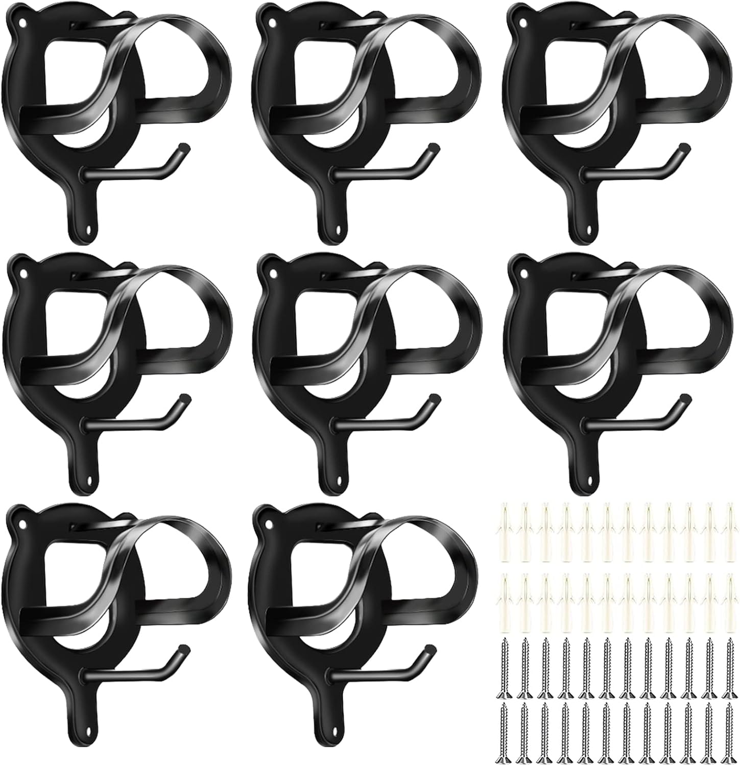 ZPOYOT 8 Pcs Horse Bridle Hooks Bridle Rack Metal Bridle Bracket Halter Hanger Horse Tack Organizer Black Bridle Holder with Tubes and…
