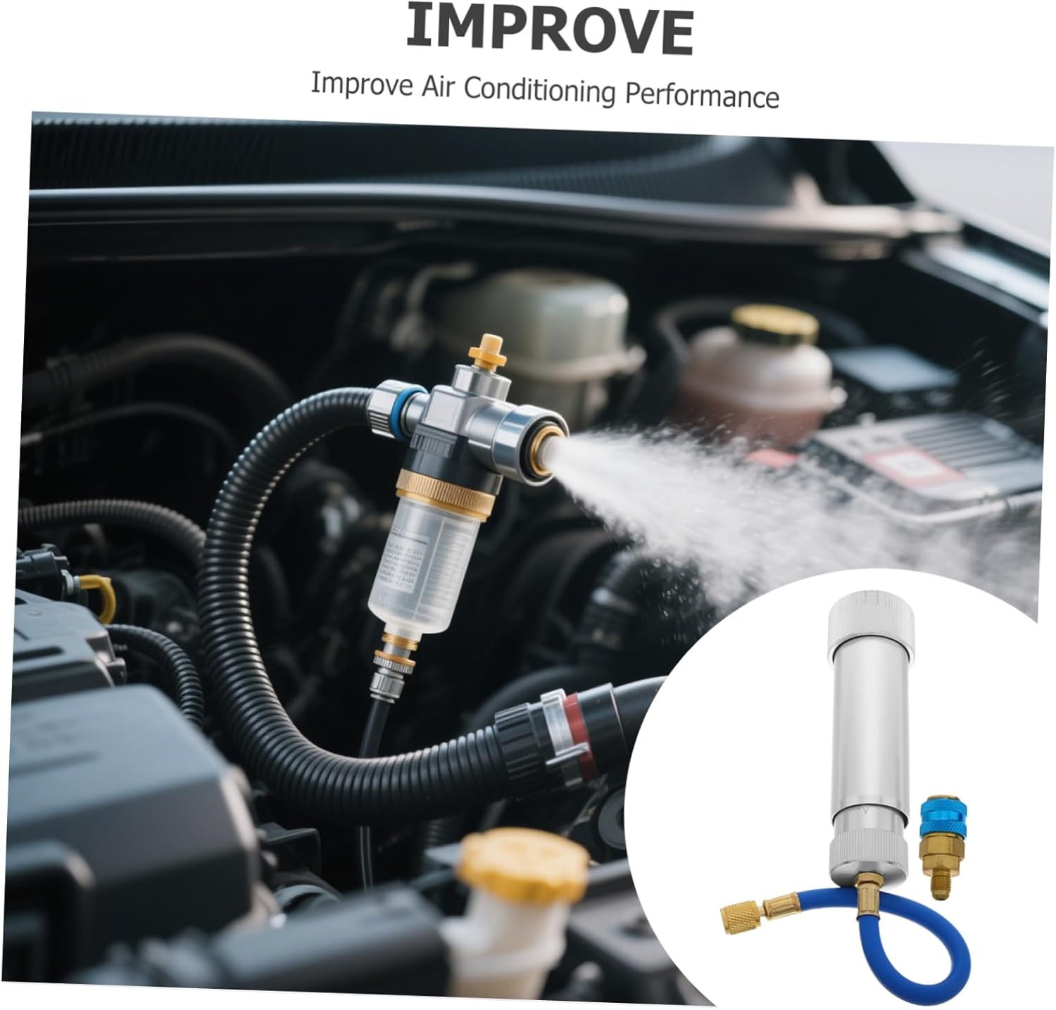 Alipis Automotive Air Conditioning Oil Dye Injector Tool Manual Screw in Design for Efficient Oil and Dye Injection Compatible with Charge Hose for Enhanced Cooling Performance