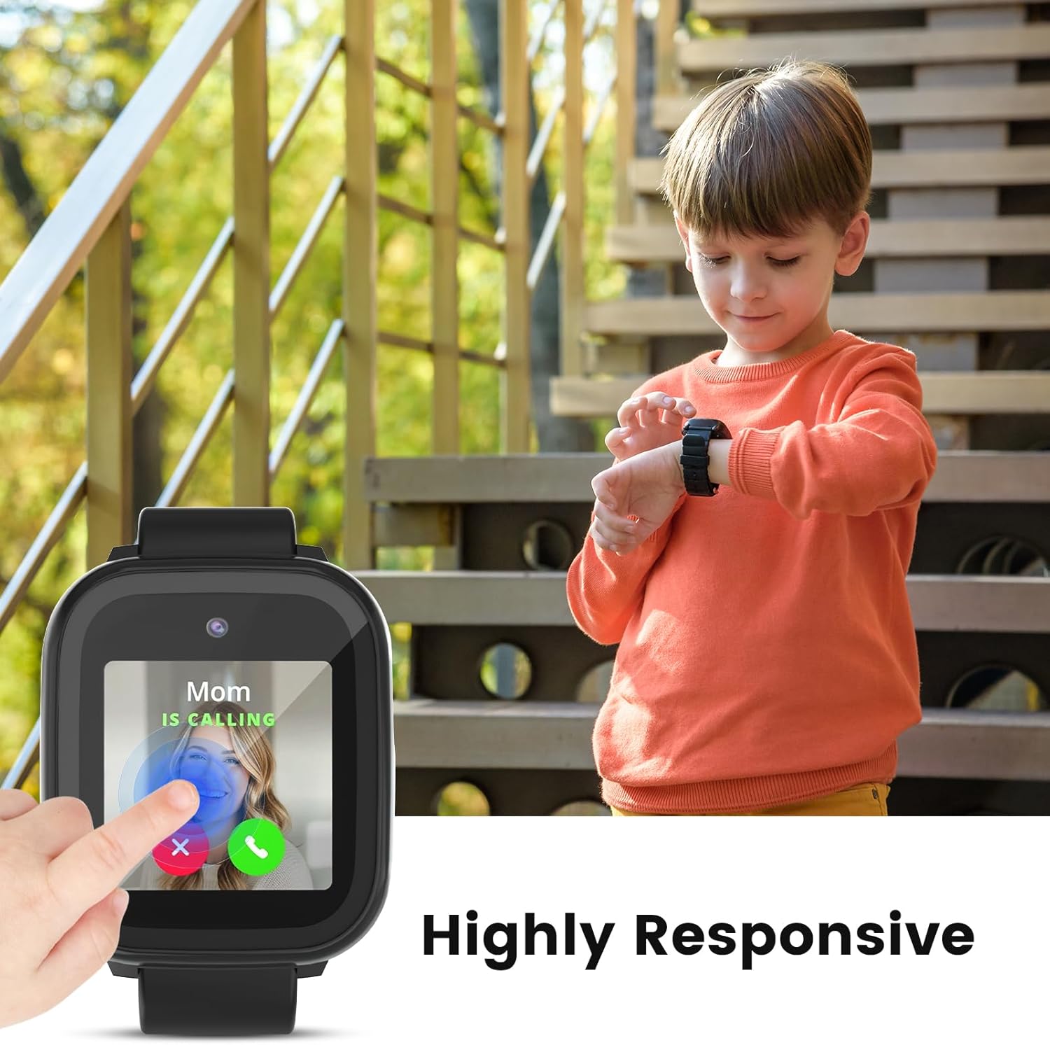 SimpleThings Compatible with Cosmo JrTrack 5 Screen Protector, Hard PC Case with HD Clear Tempered Glass Screen Protector for Cosmo JrTrack 5 Watch for Kids Boys Girls (Black+Black) - Image 5