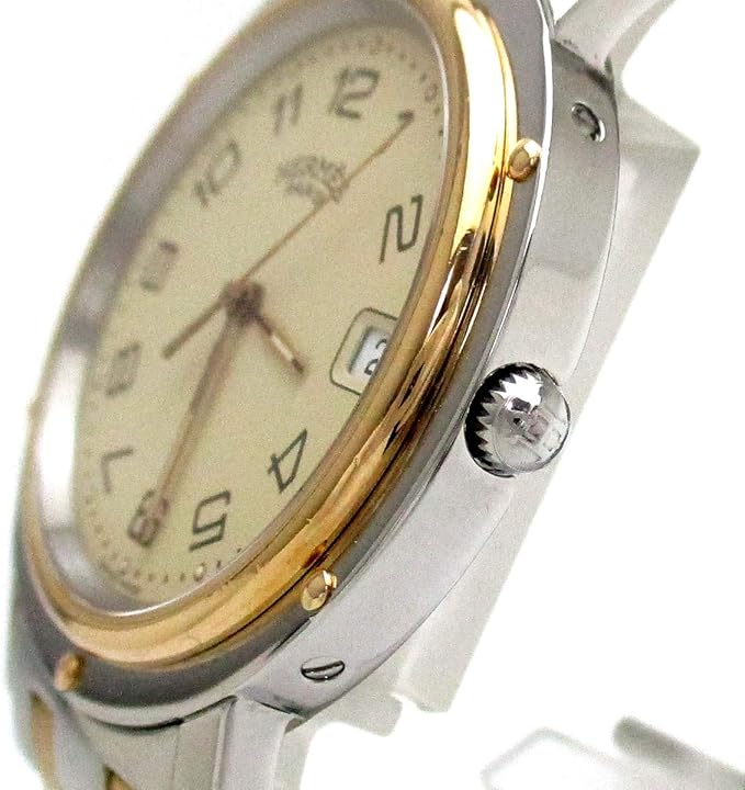 在庫限り 完売次第終了ぽっきりsale エルメス クリッパー メンズ ゴールドコンビ ベージュ文字盤 Cl6 7 時計 Box Hermes レア 国内正規品