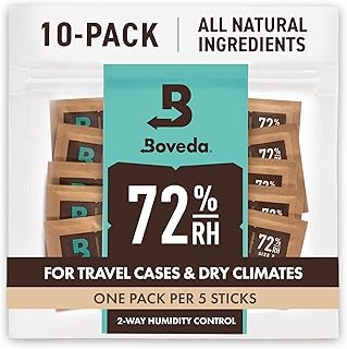 Boveda 葉巻/タバコ用 72-RH 2-湿度 コントロール サイズ 8 使用 最大 5 葉巻 特許取得 技術 シガー ヒュミドール 10-カウント 再密封 バッグ 10