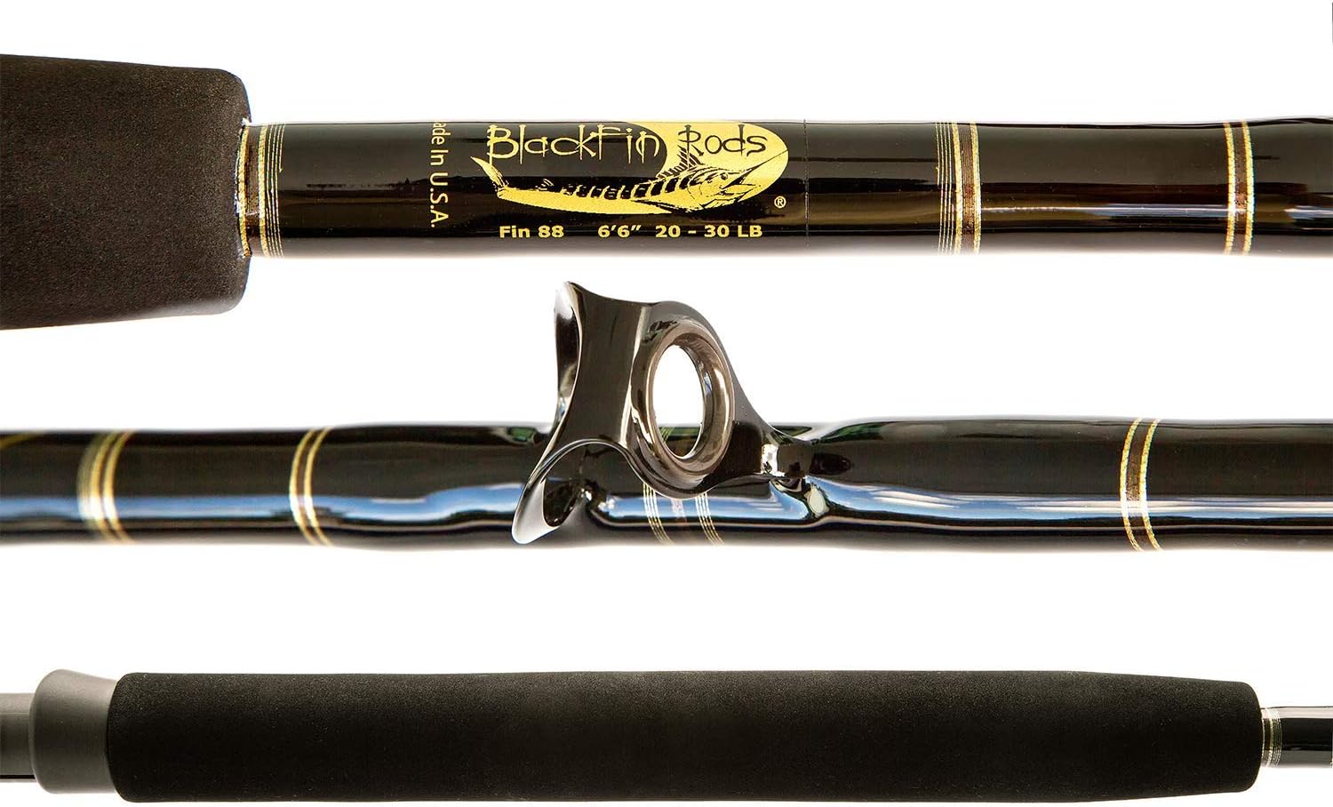 Blackfin Fin #88 - Fast Action Stand Up- 100% E-Glass Blanks, Handcrafted in The USA, Perfect for trolling Small Lures and j-Hooks