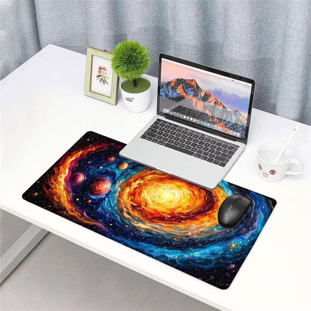 Tappetino Mouse Gaming xxl Accessori Scrivania Ufficio Colore Astratto Grande Tappetino Mouse e Tastiera Sottomano da Scrivania 1200x600x3mm Base Antiscivolo, per PC Gamer Laptop Studio Casa d-100