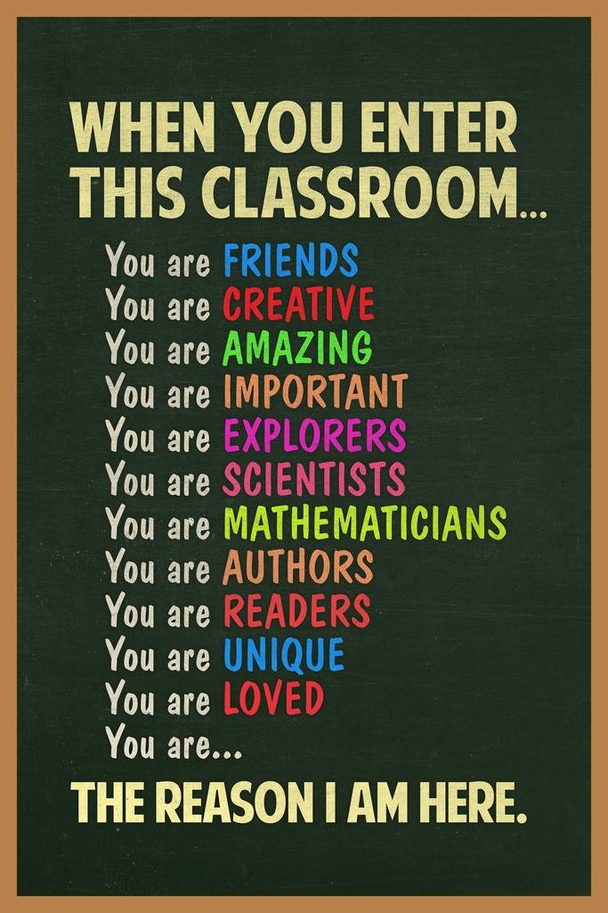 When You Enter This Classroom Poster Teacher Supplies Affirmation Station Must Haves School Door Decor Welcome Positive Cool Wall Art Print Poster 24x36