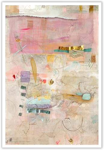 Pintura abstracta moderna de acuarela, arte de pared, pintura abstracta colorida, arte abstracto minimalista, pósteres en colores pastel vibrantes