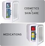 Koolatron Mirrored LED Mini Cooler/Mini Fridge for Cosmetics, Beverages, Food, or Medicines (4 Liters/4.2 Quarts)