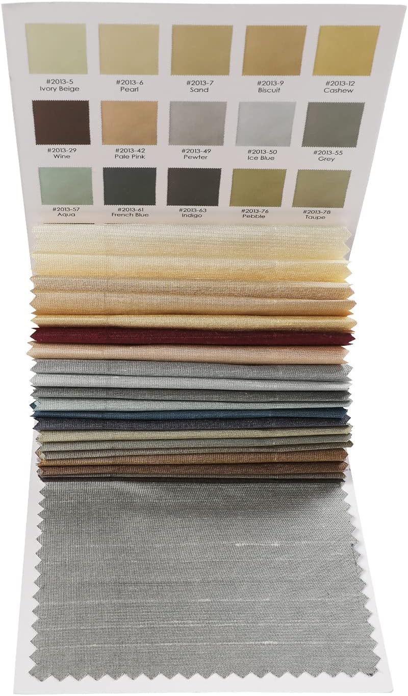 TWOPAGES Selman 100% Dupioni Silk Fabric Sample Book