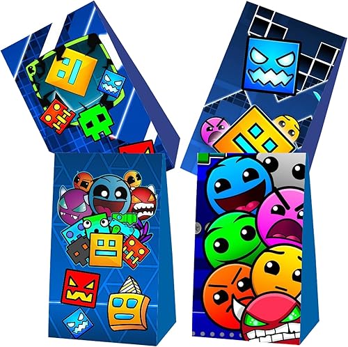 Miniatura 4 de MEGIMA 12 bolsas de regalo geométricas estéticas para fiesta de tablero, suministros de fiesta de cumpleaños para decoraciones de fiesta de