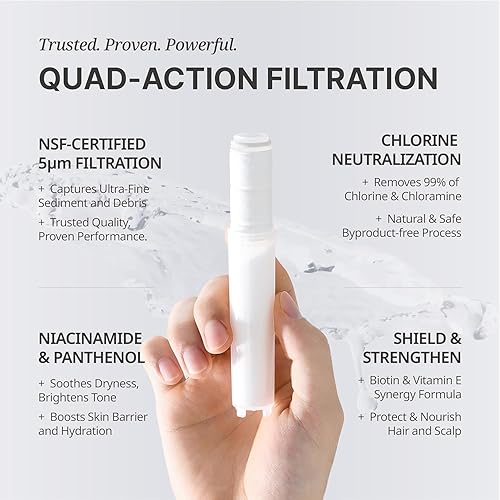 Miniatura 6 de SecondShower - Filtro clínicamente probado para la salud de la piel, elimina el 99% del cloro y la cloramina, filtración certificada NSF para agua