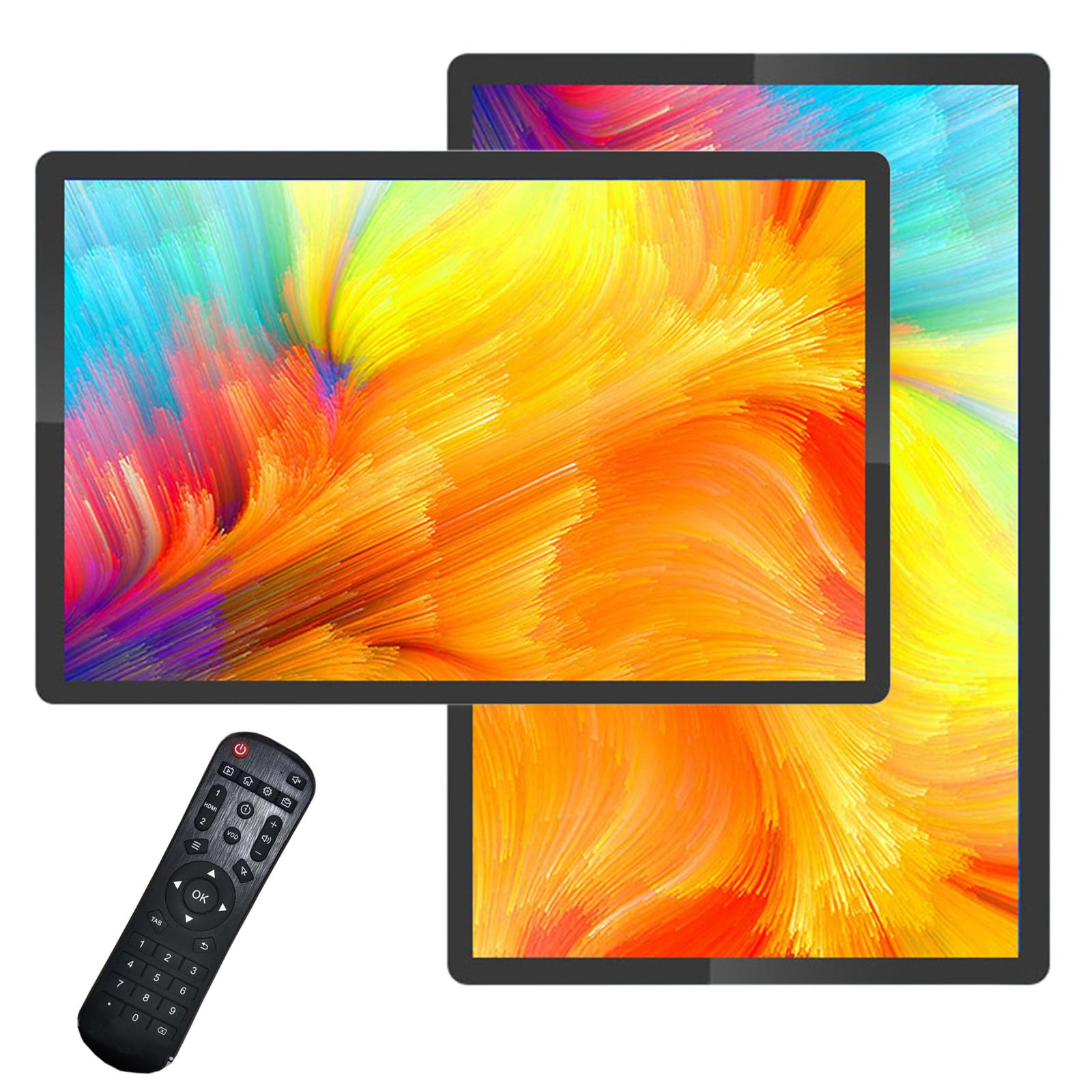 Digital Signage Display, Smart APP & Remote Control Wall Mount Digital Menu Board for Restaurants, Non-Touch Advertising Screen Media Player with Split Screen, Auto Loop, 1080P LCD Monitor 13.3in