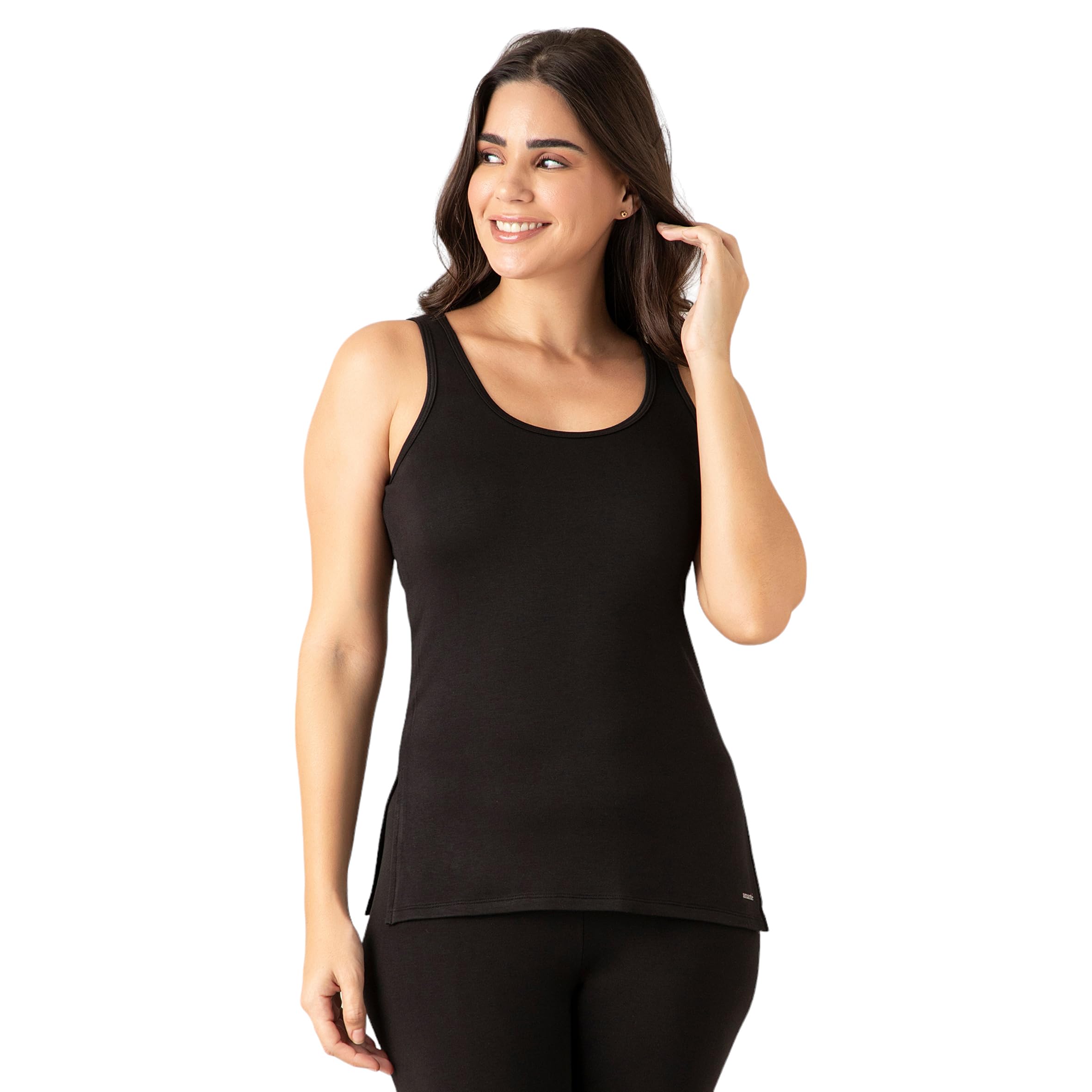 Women Scoop Neck Solid Slim Fit Thermal Vest