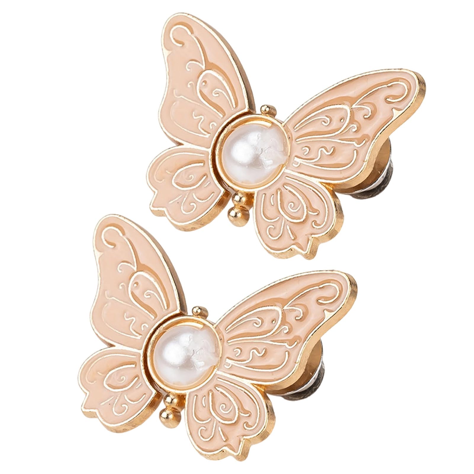 Mubsar 2Pcs Waist Butterfly Clips Reusable No Sew Pants Waist Tightener Buckle Clasp Detachable Butterfly Waist Cinching Button for