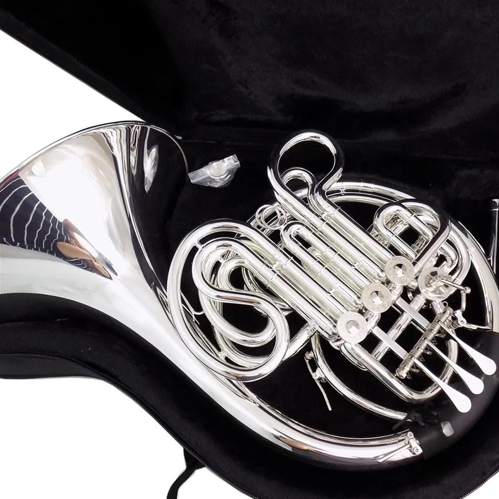 F/Bb Tone One-piece Bell French Horn Instruments Yellow Brass Silver Plated Double French Horn With Case - Image 4