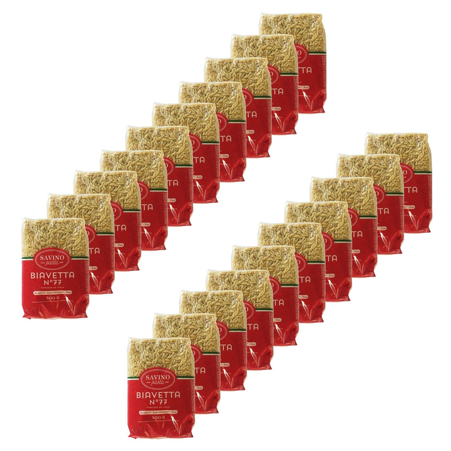 Lote de 20 pastas de lengua de pájaro, biavetta nº 77 – Bolsita de 500 g