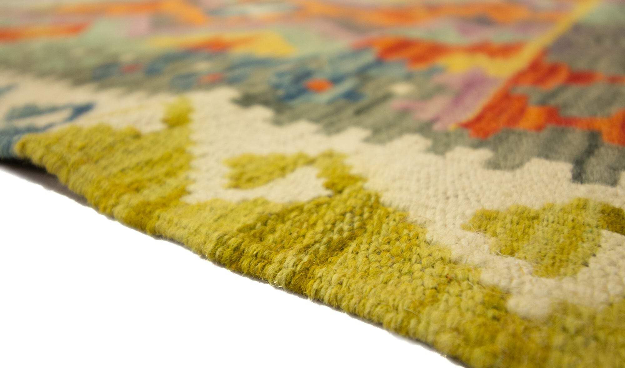 Kilim Tapis 100 % laine 117 x 80 cm, fait main, pièce unique style Herat Boho multicolore, tissage plat, tapis d'entrée et chambre