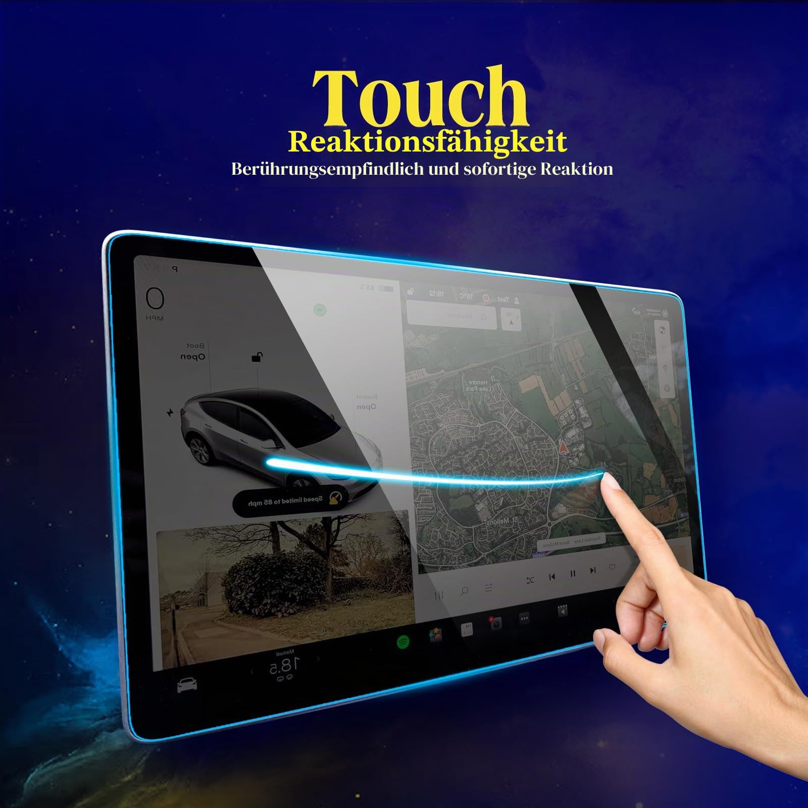 3 Stück 2024 2025 2023–2020 Audi Q7 / Q8 25,7 cm (10,1 Zoll) Displayschutzfolie, Navigation, eine kleinere 21,6 cm (10,1 Zoll) große Displayschutzfolie aus gehärtetem Glas