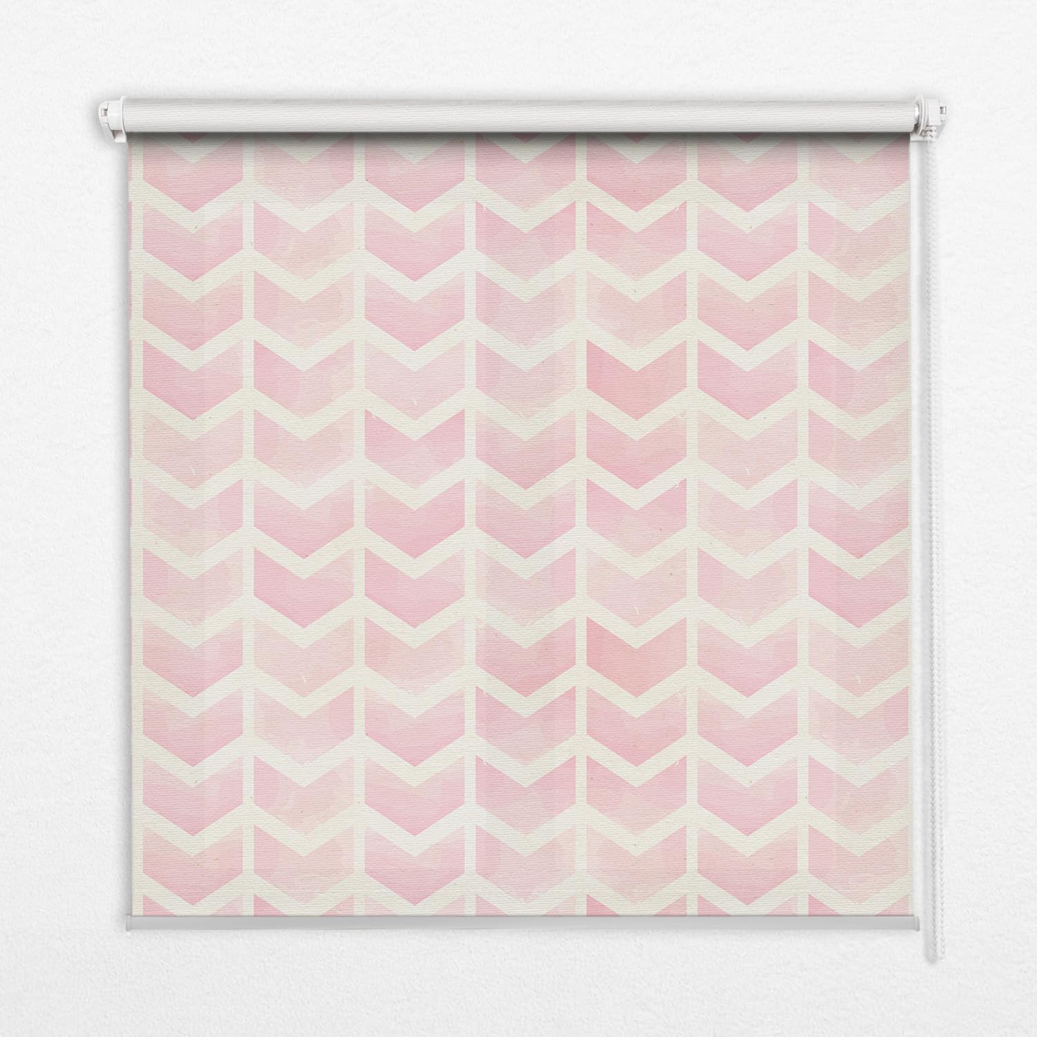 Store enrouleur perméable Tulup sans perçage 50x50cm zigzags roses