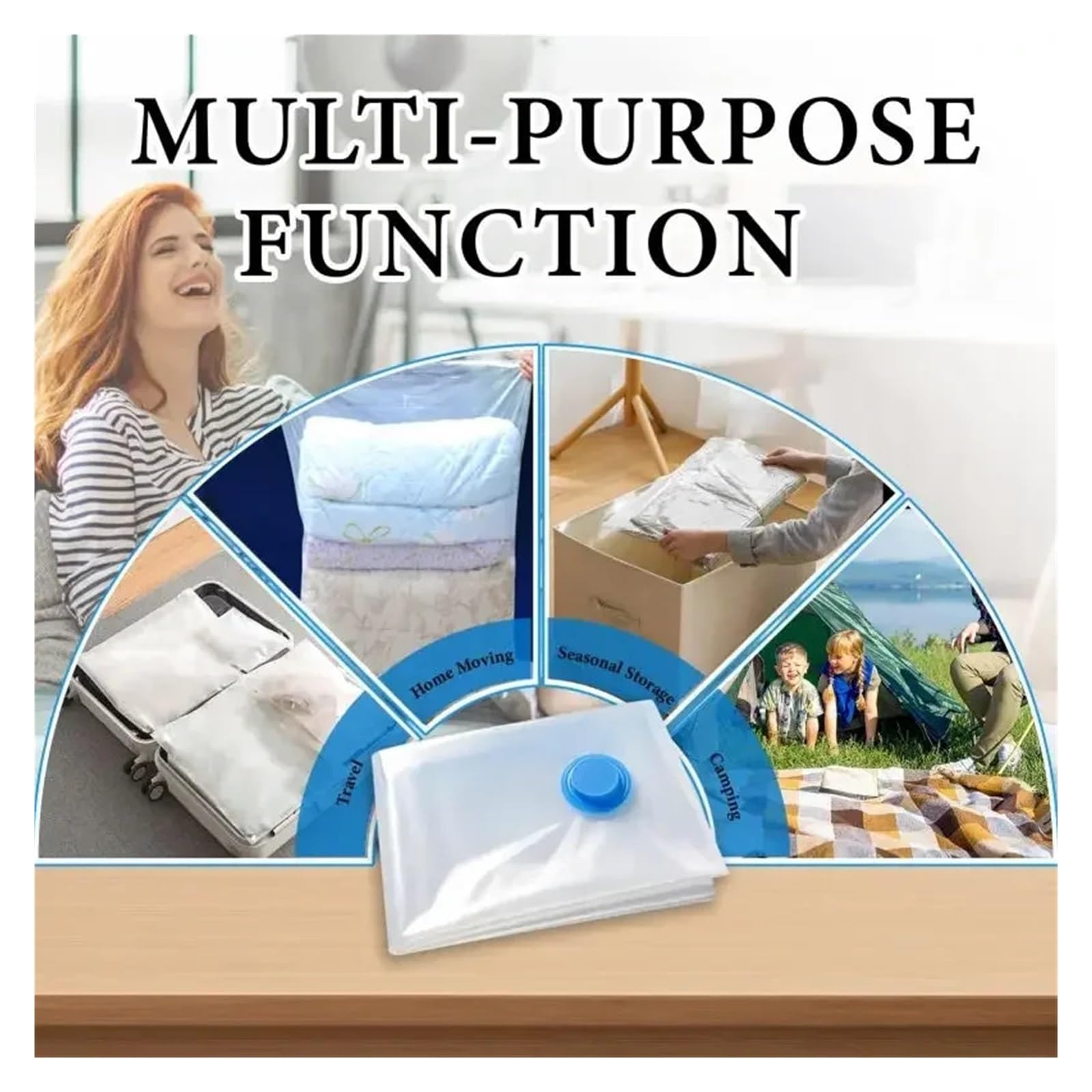 10pcs Vacuum Bag for Clothes, Air with Pump, Travel Essentials, Space Saver Bags for Comforters Blankets Storage Organizer Para Ropa(80x100cm)