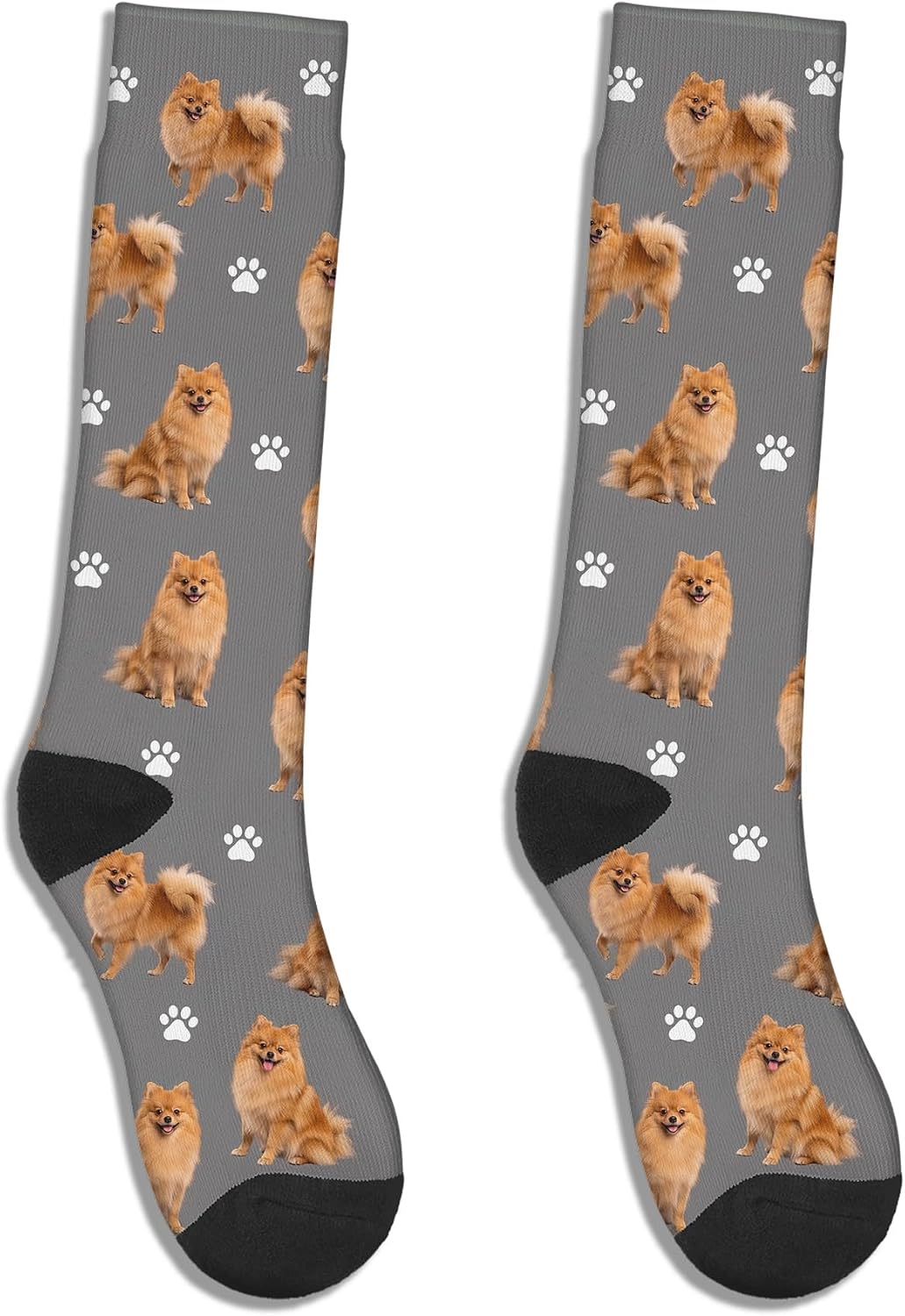 Funny Pomeranian Crew Socks,Cute Dog Athletic Running Socks