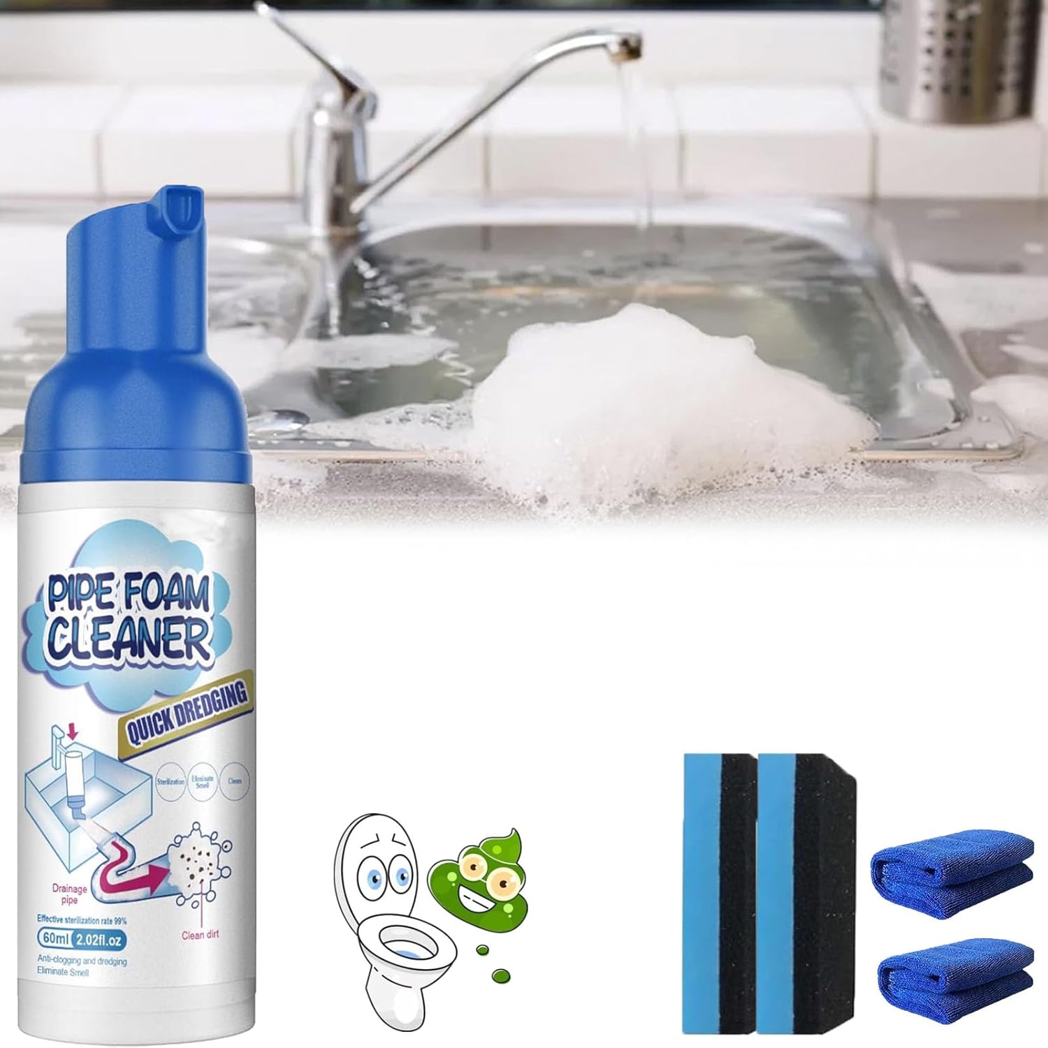 2024 New Drain Cleaner Get out Foaming Drain Cleaner, Foam