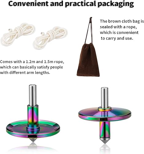 Miniatura 6 de Parte superior giratoria de metal, acero inoxidable de precisión de alto rendimiento, para matar el tiempo, antigravedad, giroscopio de equilibrio