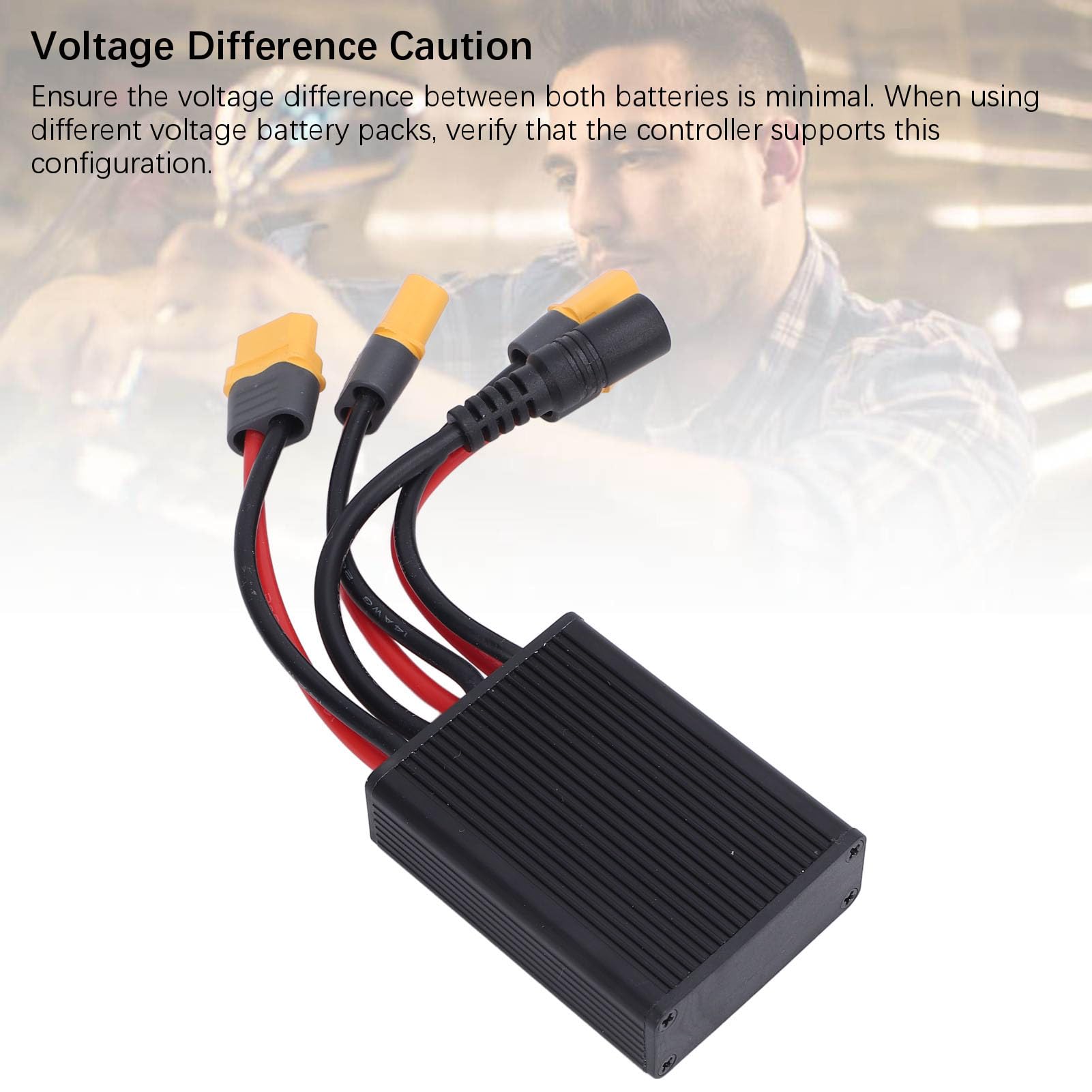 Tbest Dual -Batterie -Anschlussadapter, Electric Double Battery -Entladungswandler 20V Bis 72 V 30A Dual Battery Pack Switch Balancer mit Ladestand Zur Modifikation